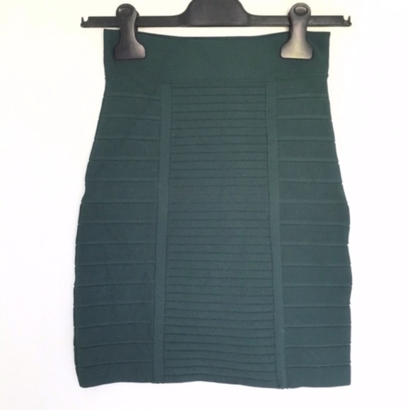 * BCBG MaxAzria // Green Leger Bandage Pencil Skirt - Picture 3 of 7